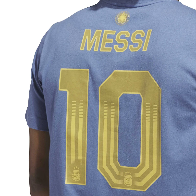 Men's adidas Lionel Messi Blue Argentina National Team Name & Number T-Shirt