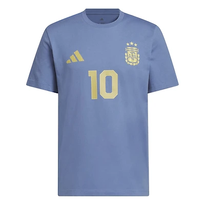 Men's adidas Lionel Messi Blue Argentina National Team Name & Number T-Shirt