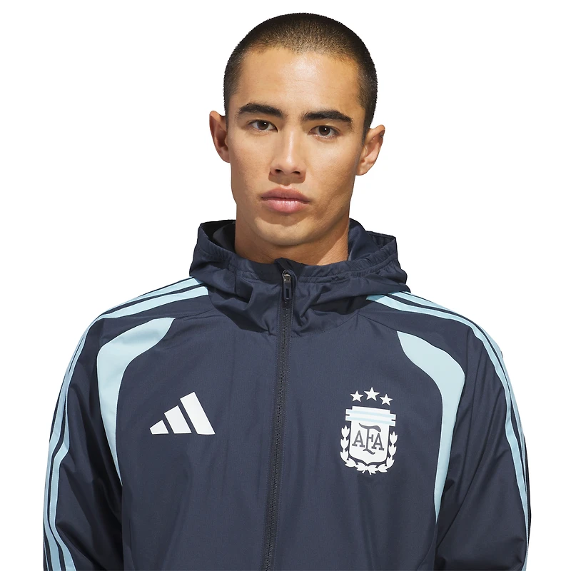 Men's adidas Navy Argentina National Team 2026 Tiro All Weather Full-Zip Jacket