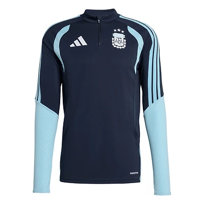Haut d'entraînement zippé 1/4 adidas bleu marine pour homme, équipe nationale d'Argentine 2026