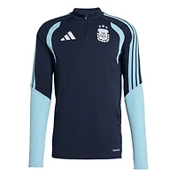 Haut d'entraînement zippé 1/4 adidas bleu marine pour homme, équipe nationale d'Argentine 2026