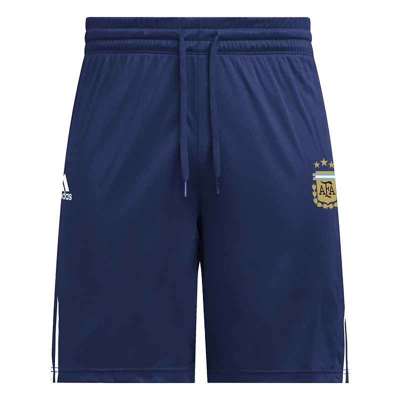 Short AEROREADY à trois bandes adidas pour hommes, bleu marine, écusson de l'équipe nationale d'Argentine