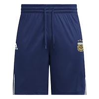 Short AEROREADY à trois bandes adidas pour hommes, bleu marine, écusson de l'équipe nationale d'Argentine