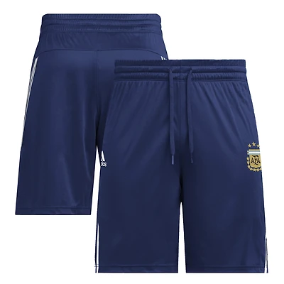 Short AEROREADY à trois bandes adidas pour hommes, bleu marine, écusson de l'équipe nationale d'Argentine
