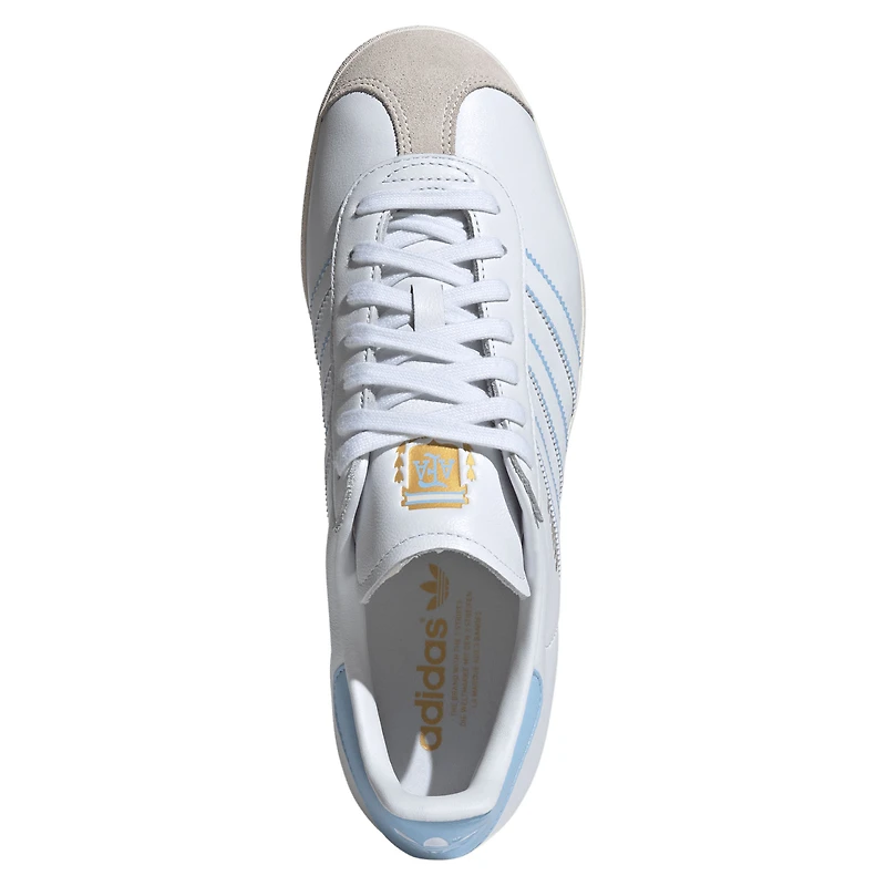 Men's adidas Originals  White Argentina National Team Gazelle Shoes