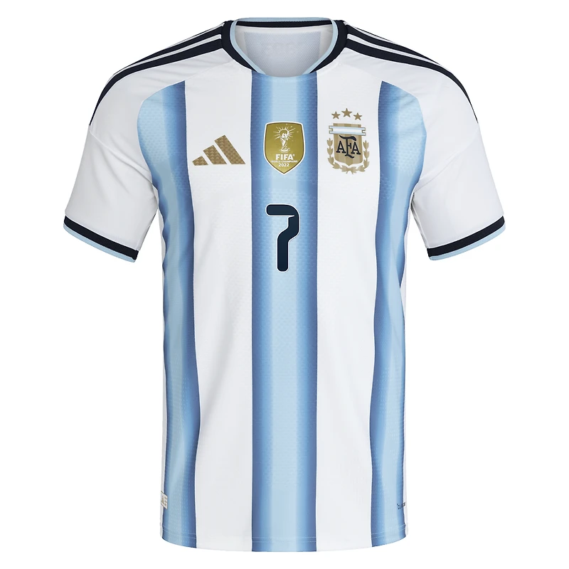 Men's adidas Rodrigo De Paul White Argentina National Team 2026 Home Authentic Jersey