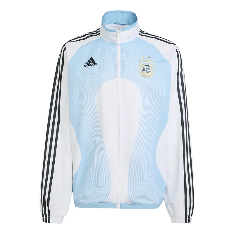 Veste de survêtement zippée adidas blanche pour homme, édition spéciale Argentine 2006.