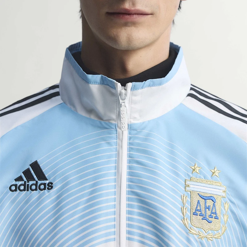 Veste de survêtement zippée adidas blanche pour homme, édition spéciale Argentine 2006.