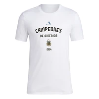 Men's adidas White Argentina National Team 2024 Copa America Champions T-Shirt