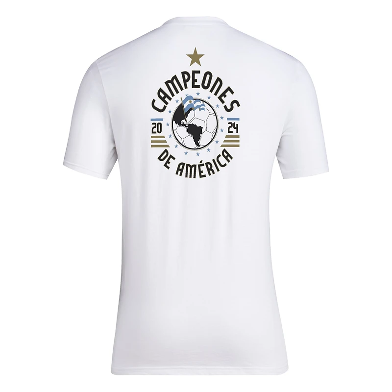Men's adidas White Argentina National Team 2024 Copa America Champions T-Shirt