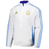 Men's adidas White Argentina National Team 2024 Reversible Anthem Full-Zip Jacket