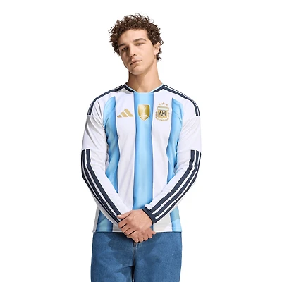 Maillot domicile réplique à manches longues adidas blanc de l'équipe nationale d'Argentine 2026 pour homme