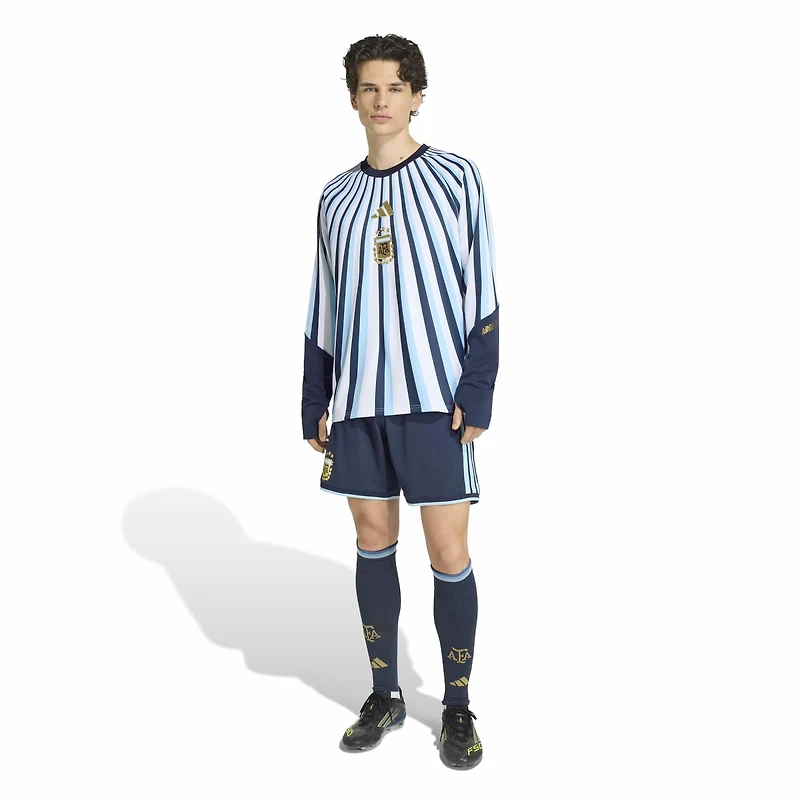 Men's adidas White Argentina National Team 2026 Long Sleeve Pre-Match Top