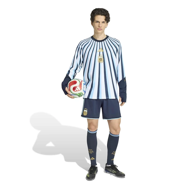 Men's adidas White Argentina National Team 2026 Long Sleeve Pre-Match Top