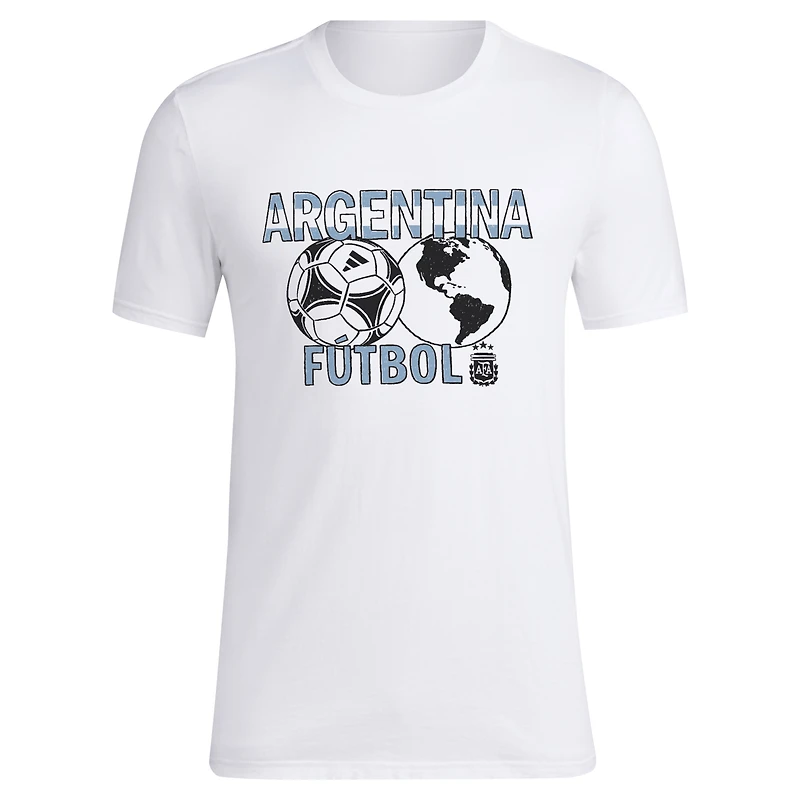 Men's adidas White Argentina National Team  Around The World T-Shirt