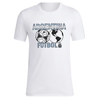 Men's adidas White Argentina National Team  Around The World T-Shirt