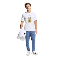 T-shirt graphique adidas blanc pour homme, équipe nationale d'Argentine, FIFA x Coupe du Monde Alphaskin