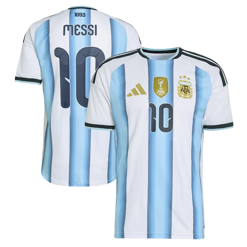 Maillot authentique domicile Lionel Messi blanc adidas FIFA x Coupe du Monde 2026 de l'équipe nationale masculine d'Argentine