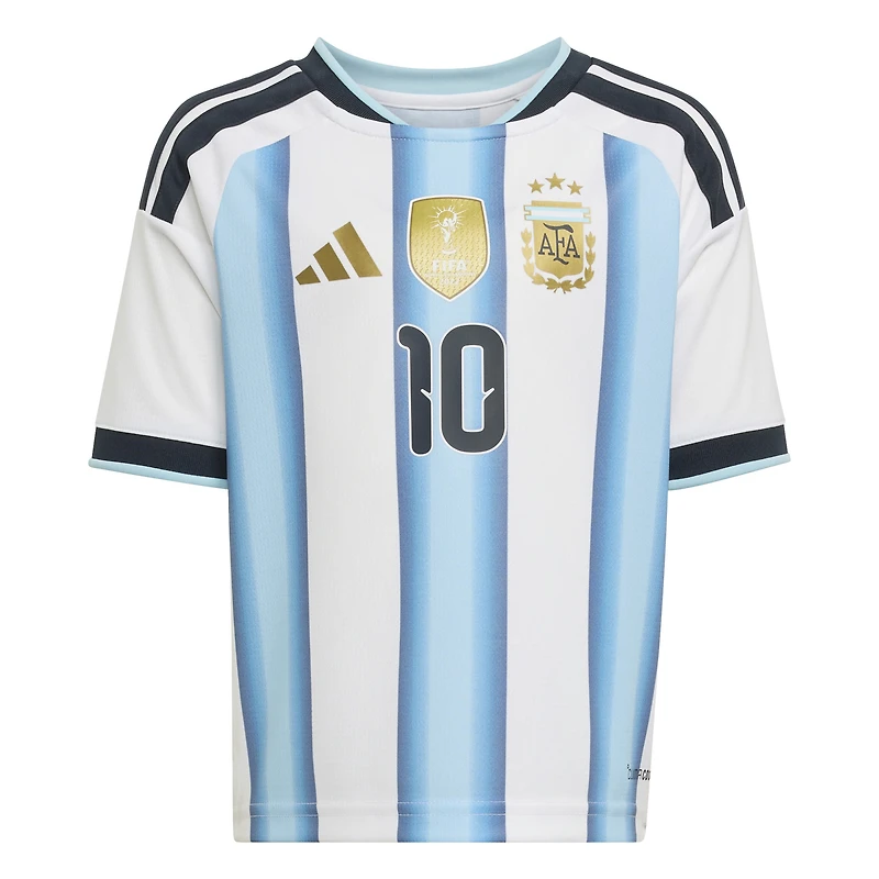 Maillot domicile réplique blanc de l'équipe nationale d'Argentine adidas Lionel Messi pour enfant, FIFA x Coupe du Monde 2026