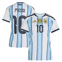 Maillot domicile réplique blanc de l'équipe nationale d'Argentine, adidas Lionel Messi, Coupe du Monde FIFA 2026, pour femme