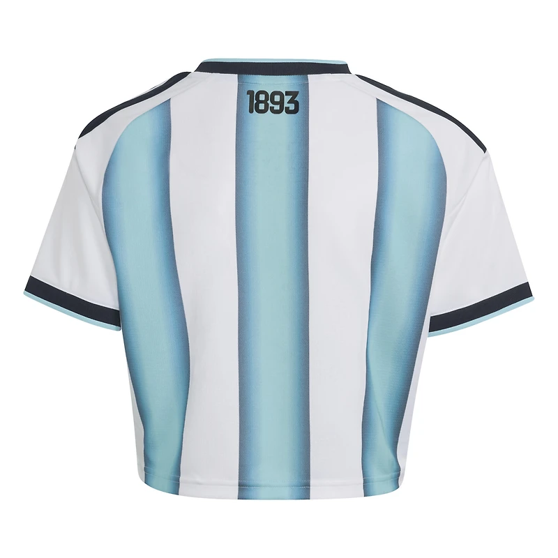 Women's adidas  White Argentina National Team FIFA x World Cup 2022 Winners Home Cropped Replica Jersey