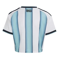 Women's adidas  White Argentina National Team FIFA x World Cup 2022 Winners Home Cropped Replica Jersey