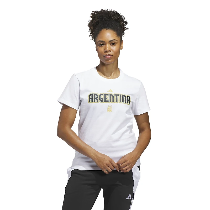 Women's adidas White Argentina National Team Jersey Hook T-Shirt