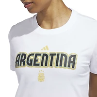 Women's adidas White Argentina National Team Jersey Hook T-Shirt
