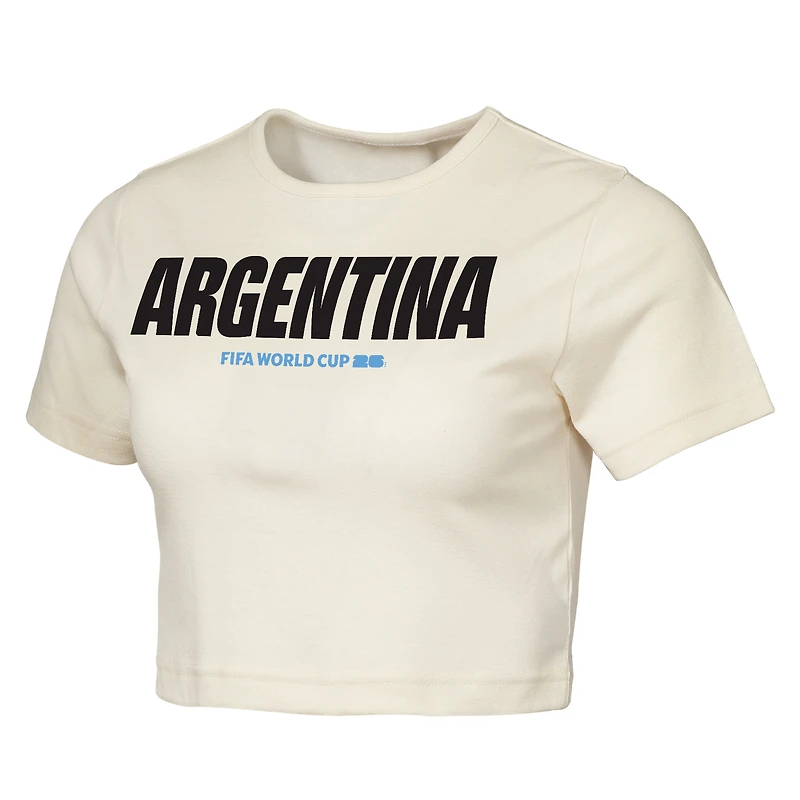 T-shirt court Outerstuff Natural Argentine Coupe du Monde FIFA 2026 Elote Squad pour femmes