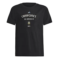 Youth adidas Black Argentina National Team 2024 Copa America Champions T-Shirt