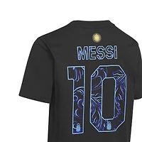 Maillot extérieur noir Lionel Messi Argentine 2026 adidas pour enfant, nom et numéro à crocheter