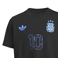 Maillot extérieur noir Lionel Messi Argentine 2026 adidas pour enfant, nom et numéro à crocheter