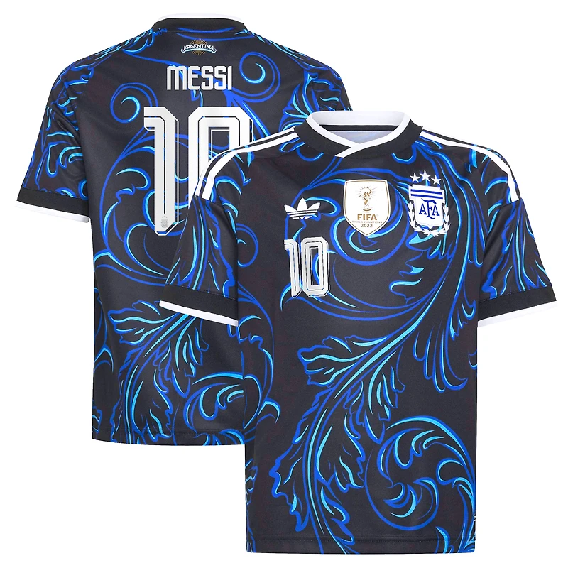 Maillot réplique extérieur noir de Lionel Messi, équipe nationale d'Argentine, 2026, pour jeunes, adidas