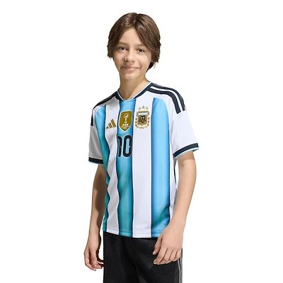 Maillot domicile réplique blanc de Lionel Messi, équipe nationale d'Argentine, 2026, pour jeunes, adidas