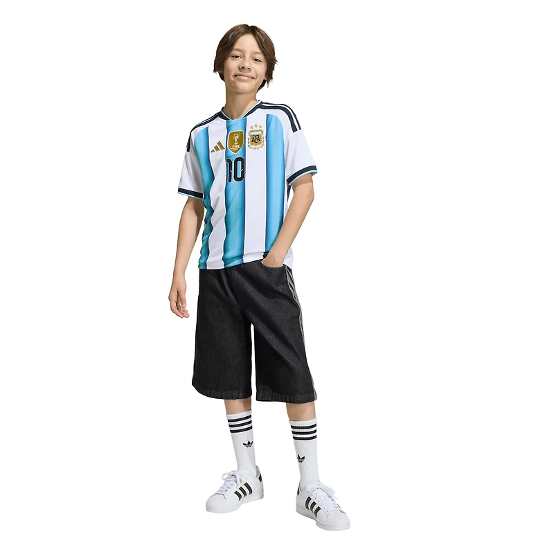 Maillot domicile réplique blanc de Lionel Messi, équipe nationale d'Argentine, adidas, Coupe du Monde FIFA 2026, pour jeunes