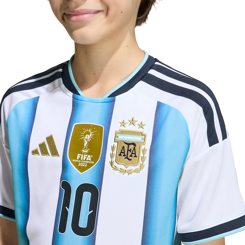 Maillot domicile réplique blanc de Lionel Messi, équipe nationale d'Argentine, adidas, Coupe du Monde FIFA 2026, pour jeunes