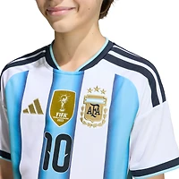 Maillot domicile réplique blanc de Lionel Messi, équipe nationale d'Argentine, adidas, Coupe du Monde FIFA 2026, pour jeunes