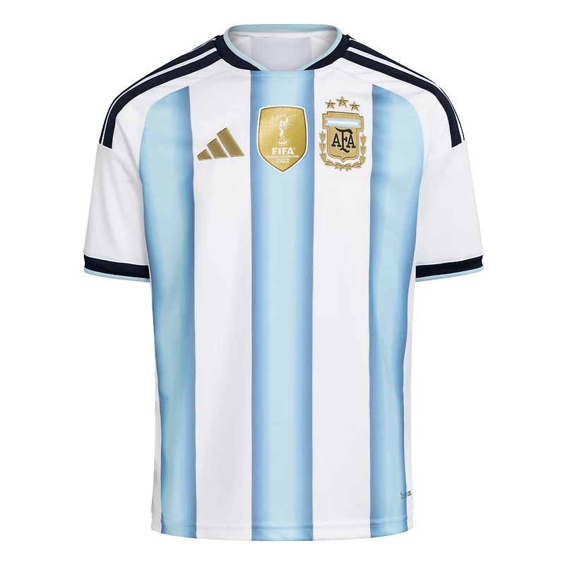 Maillot réplique domicile blanc adidas pour jeunes de l'équipe nationale d'Argentine 2026