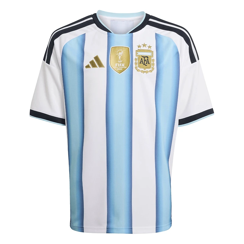 Maillot réplique domicile blanc adidas pour jeunes de l'équipe nationale d'Argentine 2026
