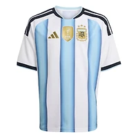 Maillot réplique domicile blanc adidas pour jeunes de l'équipe nationale d'Argentine 2026