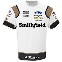 Men's Stewart-Haas Racing Team Collection White Aric Almirola Smithfield Sublimated Uniform T-Shirt