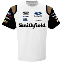 T-shirt d'uniforme sublimé blanc Aric Almirola Smithfield Collection Stewart-Haas Racing Team pour hommes