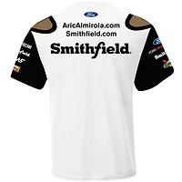 T-shirt d'uniforme sublimé blanc Aric Almirola Smithfield Collection Stewart-Haas Racing Team pour hommes