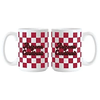 Arizona Cardinals 2-Pack 15oz. Checkered Wordmark Mug Set