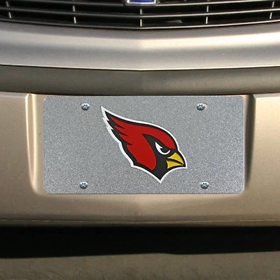 Plaque d'immatriculation scintillante Cardinals de l'Arizona - Argent