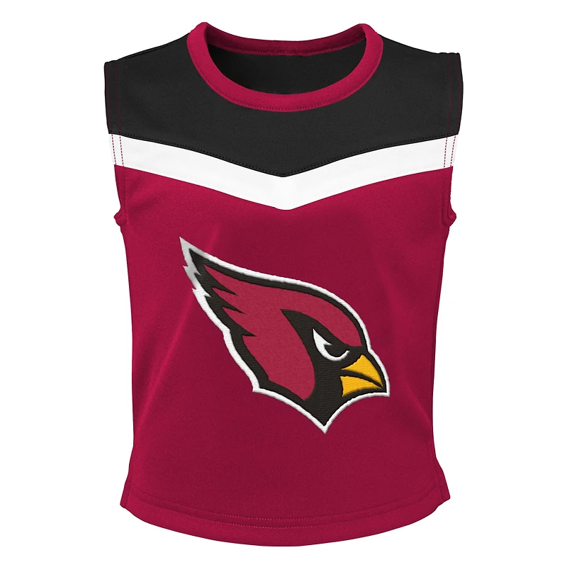 Ensemble deux pièces de pom-pom girl Spirit des Cardinals l'Arizona pour filles d'âge préscolaire avec bloomers