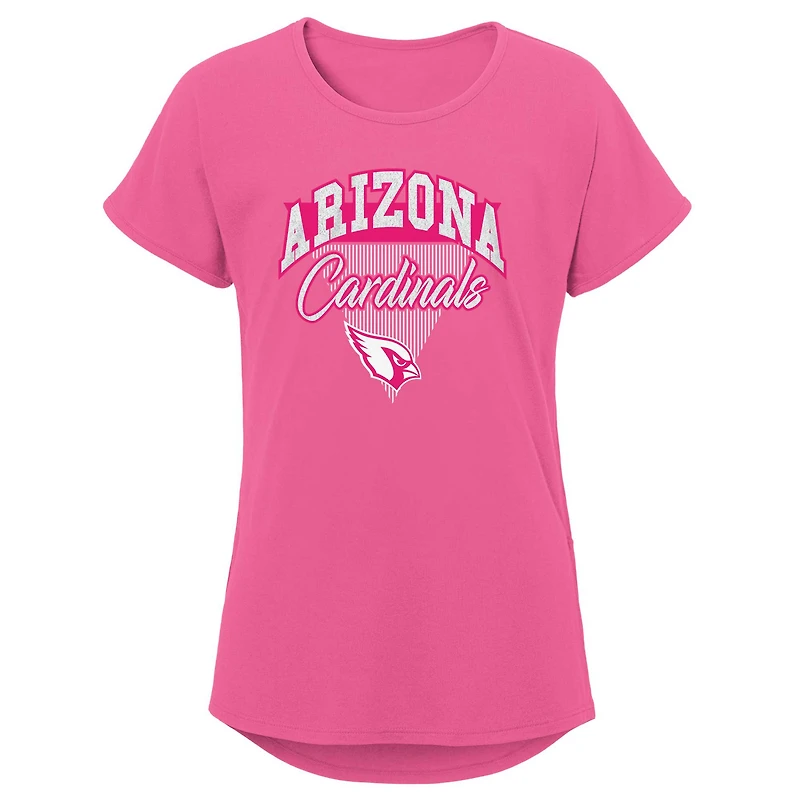 T-shirt Dolman Playtime des Cardinals de l'Arizona rose pour jeune fille