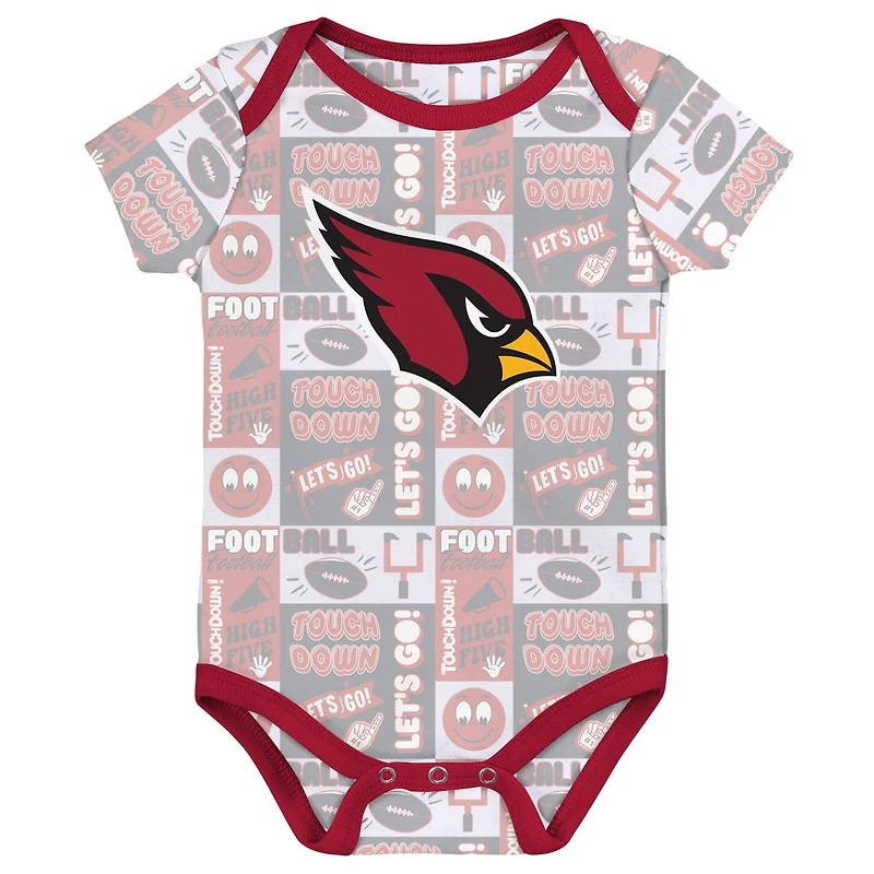 Ensemble de trois bodies pour bébé Arizona Cardinals Play Day