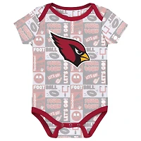 Ensemble de trois bodies pour bébé Arizona Cardinals Play Day