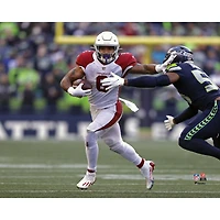 James Conner Arizona Cardinals Unsigned Blocks Tackle Photograph